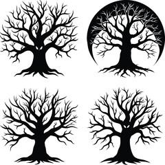 Spooky Tree Silhouette vector illustration