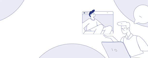 Flat vector illustration of business people operating work scene
