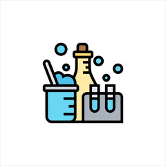 vector illustration of a laboratory flask