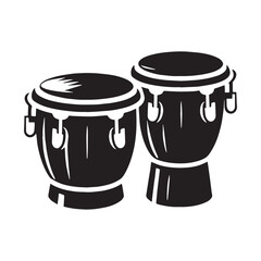 Lively Bongo Drums silhouette, the heartbeat of Latin music – Bongo Drums illustration – Bongo Drums vector – Musical instrument silhouette

