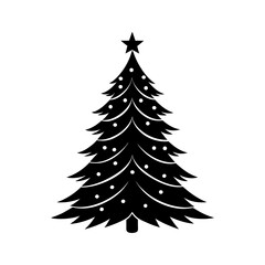 Obraz premium Simple Christmas Tree Silhouette vector illustration
