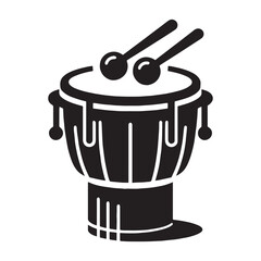 Bongo Drums silhouette, the heartbeat of Latin rhythms – Bongo Drums illustration – Bongo Drums vector – Musical instrument silhouette

