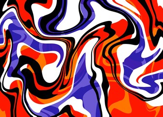 Abstract Trippy Hand Drawn Pattern Vector Design. Fun Vintage Wavy Texure. Curvy Psychedelic Background. Illustration with psychedelic trippy vibe