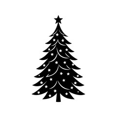 Simple Christmas Tree Silhouette vector illustration