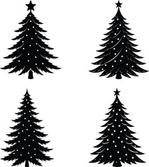 Simple Christmas Tree Silhouette vector illustration