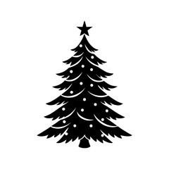 Simple Christmas Tree Silhouette vector illustration