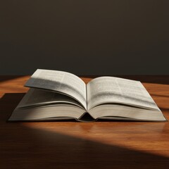 Open Book on Wooden Table