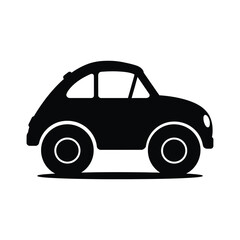 Simple black silhouette of a classic car