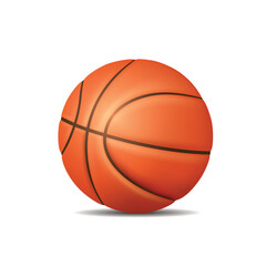 Fototapeta premium Basketball. 3D ball. Vector clipart isolated on white background.