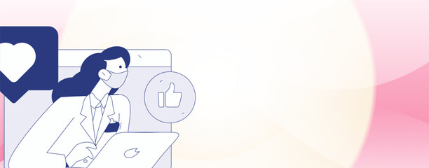 Flat vector illustration of business people operating work scene
