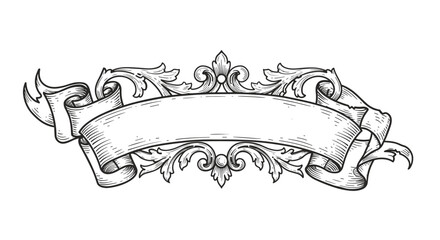 Vintage decorative banner design with ornate details