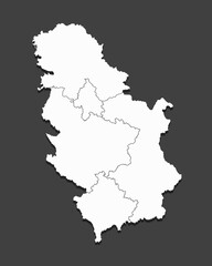 Vector map country Serbia divided on regions