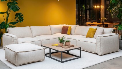 Modern sectional sofa set in a contemporary living room