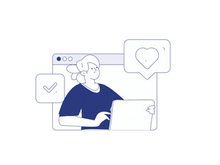 Flat vector illustration of business people operating work scene
