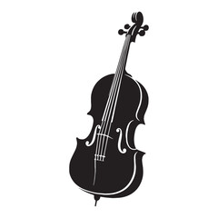 Fototapeta premium Classic Cello silhouette, capturing the emotion of the strings – Cello illustration – Cello vector – Musical instrument silhouette