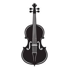 Fototapeta premium Gracious Cello silhouette, filling the room with rich tones – Cello illustration – Cello vector – Musical instrument silhouette