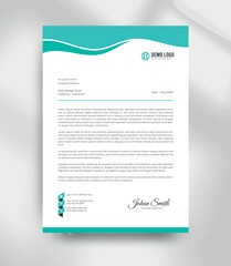 Obraz premium Modern Orange Letterhead Template Business Document Design Clean Corporate Office Letterhead