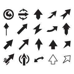 Arrows icons set vector on white background