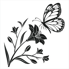 black and white floral background