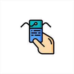 hand holding remote control