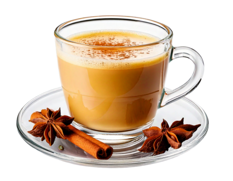 y Chai Tea, transparent background, isolated image, generative AI