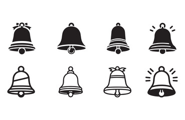 set of bell icon vector on white background
