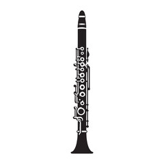 Refined Clarinet silhouette, the voice of classical woodwinds – Clarinet illustration – Clarinet vector – Musical instrument silhouette

