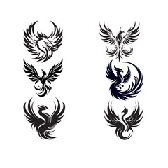 Obraz premium A majestic phoenix bird rising from flames, symbolizing rebirth, immortality, transformation, strength, resilience, and renewal.