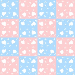 Pattern plaid cute color heart background wallpaper