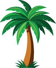 Beautiful palm tree vector art with white background.