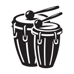 Groovy Congas silhouette, crafting beats that make you move – Congas illustration – Congas vector – Musical instrument silhouette

