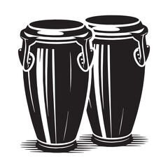 Rhythmic Congas silhouette, creating pulse and flow in every song – Congas illustration – Congas vector – Musical instrument silhouette


