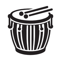 Soulful Congas silhouette, the heartbeat of Afro-Cuban music – Congas illustration – Congas vector – Musical instrument silhouette

