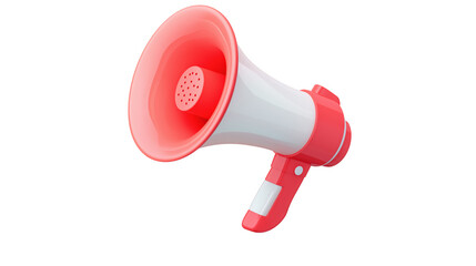 megaphone isolated on white background, 3D cartoon.