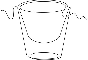 one line art Shot Glass Standard vector illustration. line art, one continuous line, simple, hand drawn and sketch style. for icons, symbols, signs or logos. PNG