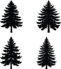 Obraz premium Pine Tree Silhouette vector illustration