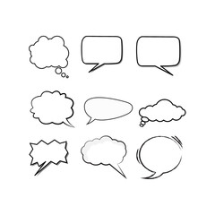 set of speech bubbles
