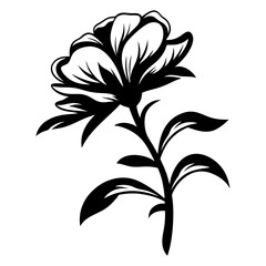 Bold and Elegant Floral Design with Delicate Stem and Leaf Illustration