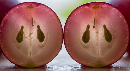 A Close Look At Sliced Grapes Reveals The Amazing Inner Details