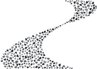 ハート柄の背景 白黒の3色 ハート