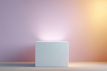 minimalistic empty podium with volumetric lighting against vibrant colored background serves as clean image