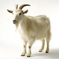 Fototapeta premium 3d Standing white goat full body shot 