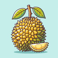 vector illustration of a durian