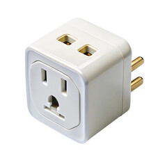 Compact universal travel adapter plug in white, ideal for international travelers needing versatile power solutions