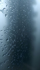 rain drops on a window with a sky in the background