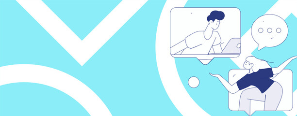 Flat vector illustration of business people operating work scene
