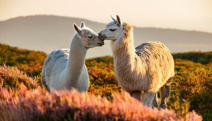 Fototapeta premium flirtende Lamas 