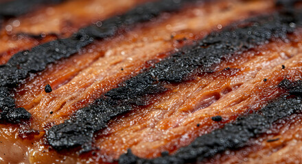 Perfectly Grilled Steak Showing Searing Marks On The BBQ Grill Outdoor