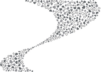 ハート柄の背景 白黒の3色 フチと単色 ハート