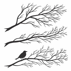 Minimal Tree Branch Dividers with Bare Twigs